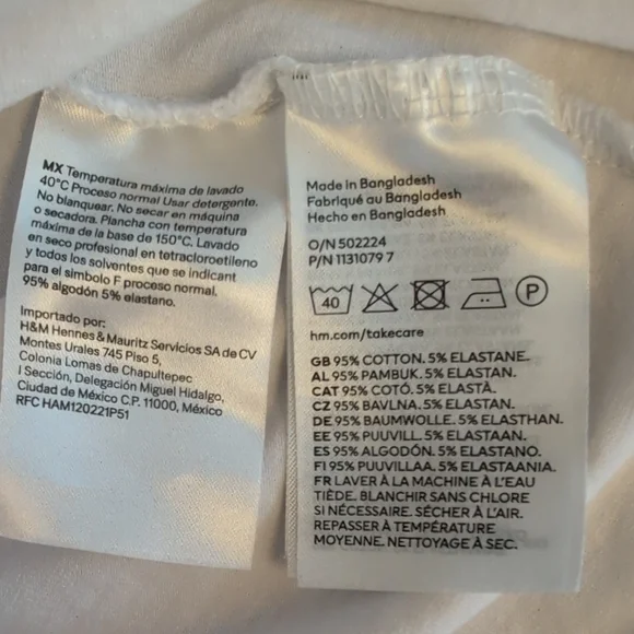 H&M Divided White U Neck Crop Top L          T143 - Picture 5 of 5